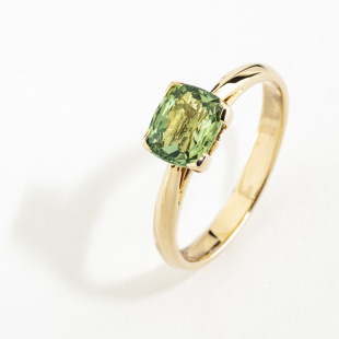 MODÈLE SOLI- Bague saphir vert or jaune
